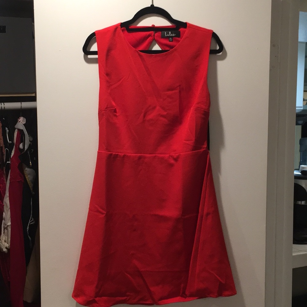 Red dress with open back